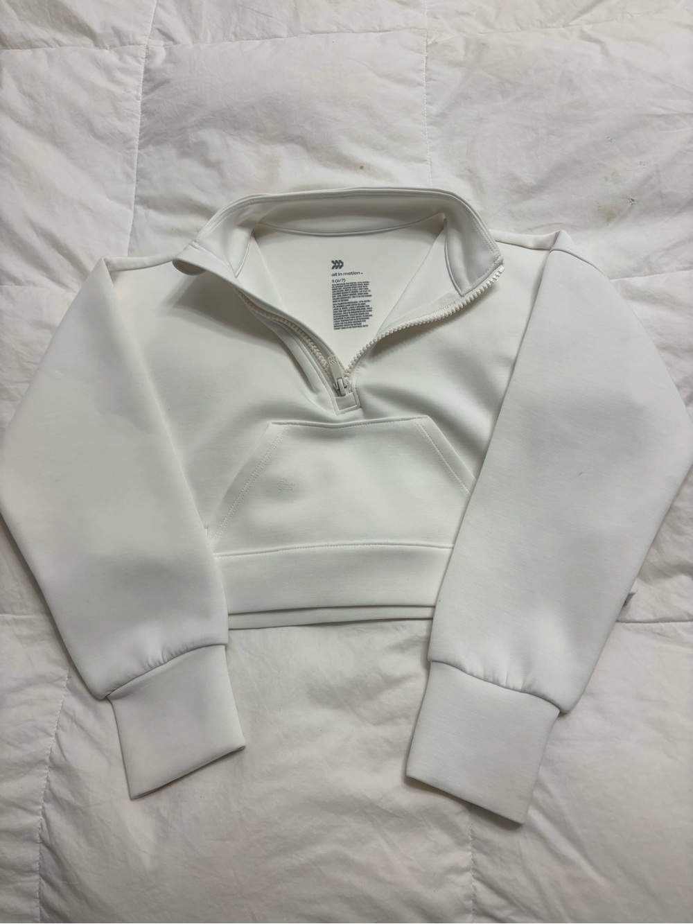 all in motion White Cropped Quarter-Zip Pullover Sweater